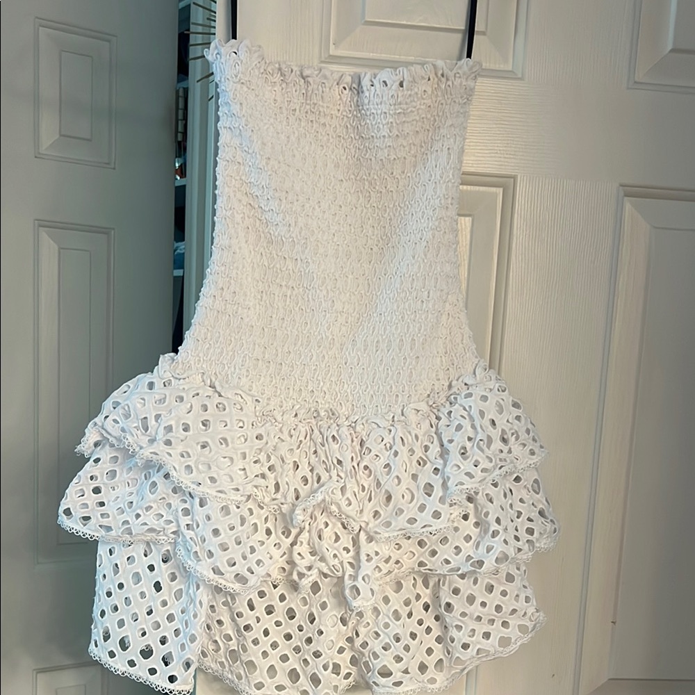 NBD White Textured Mini Dress